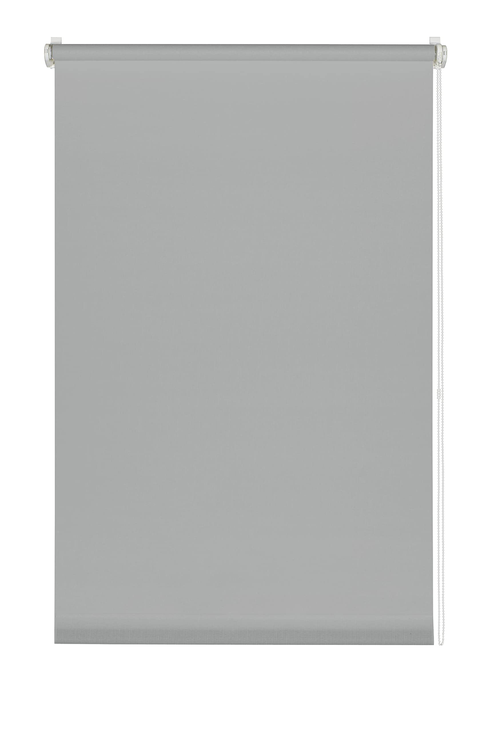 Deco Company Clamping Blind, Opaque, Translucent, Light Protection, Anti-Glare, Roller Blind for Windows, No Drilling, Polyester, Light Grey, 65 x 150 cm