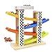 Ramp Racer Race Track;TEYTOY Toddlers Wooden Ramp Racer Race Track Vehicle Playsets with 4 Mini Racers (Exquisite packing)
