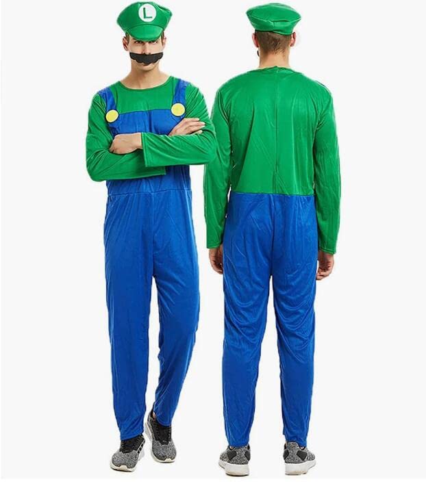 Super Halloween Cosplay Fancy Dress Out fit Costume Unisex Men Lady Boy Girl Adult Kids Teens (Green Man, M)