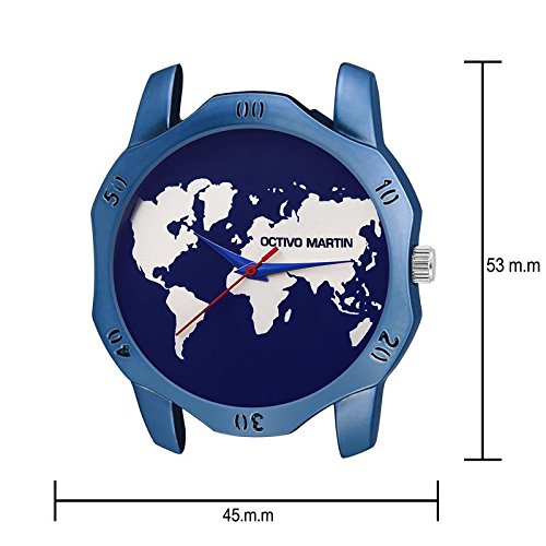 octivo martin analogue blue dial men's watch