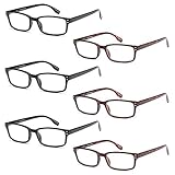 GAMMA RAY READERS 6 Pairs Mens Readers Quality Spring Hinge Reading Glasses for Men