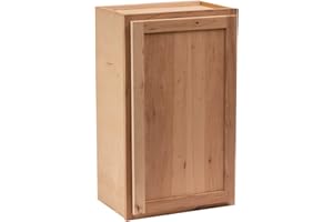 QUICKLOCK CABINETS Quicklock RTA (Ready-to-Assemble) Winding River Collection - 30" Tall Wall Kitchen Cabinets | Particle Board | Made in America | Soft Close Hardware (Raw Hickory, 12" D x 9" W x 30" H)