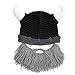 Beard Head Viking Looter - Original Handmade Knit Helmet and Removable Grey Beard