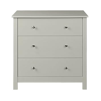 P N Homewares Hailey Chest Of Drawers In Grey 3 Drawers For