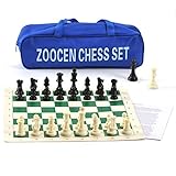 ZOOCEN Chess Set - Plastic Chess Pieces and Green