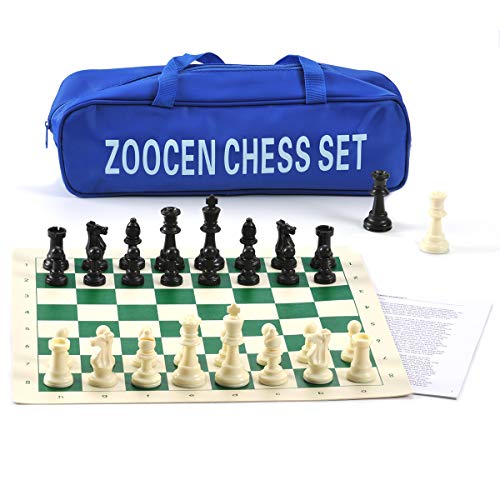 ZOOCEN Chess Set - Plastic Chess Pieces and Green