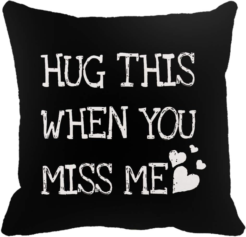 Two Sided Printing Best Lover Couple Sweetheart Present Sweet Sayings Hug This When You Miss Me New Home Decorative Soft Cotton Throw Cushion Cover Pillow Case Square 20 Inches