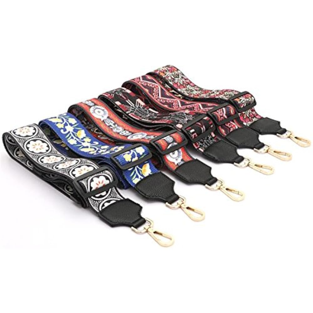 Adjustable Purse Strap Replacement Guitar Style Multicolor Canvas 85cm
