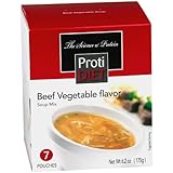 ProtiDiet High Protein Soup Mix - Beef Vegetable (7 Servings/Box), 6.2 oz
