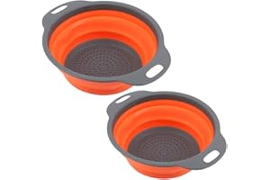 Wangcmcol Silicone Vegetable Fruit Washing Basket, Foldable Drain Basket with 2 Packs, Reusable and Durable, for Kitchen Stor