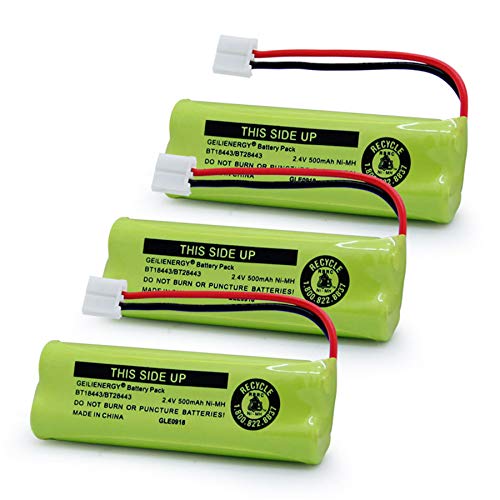 GEILIENERGY BT18443 BT28443 BT-18443 BT-28443 89-1337-00-00 CPH-518D Battery Compatible with VTech LS-6115 LS-6117 LS-6125 LS6126 LS6225 LS6205 LS6217 LS-6205 LS-6215 Cordless Phone(Pack of 3)