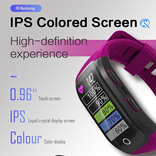 GPS Sports Watch Heart Rate Monitor Waterproof Fitness Tracker Bluetooth Smart Bracelet for iOS Android Phone Black - Thumbnail 3