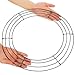 BBTO 3 Pieces Wire Wreath Frame Christmas Metal Round Wreath Form Holiday Wire Ring for Floral Arrangements Craft DIY (Green, 14 Inch)