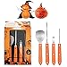 Halloween Pumpkin Carving Kit Tools Premium 4 Piece Stainless Steel Pumpkin Carving Knives Set (Scoop,Poker,Saws,Etching tool)