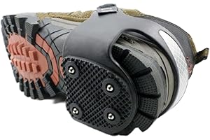 2 Pairs Anti Slip Ice Cleat Ice Grips Ice Cleat Spikes Crampons Shoe Cover Reflective Strip Outdoor