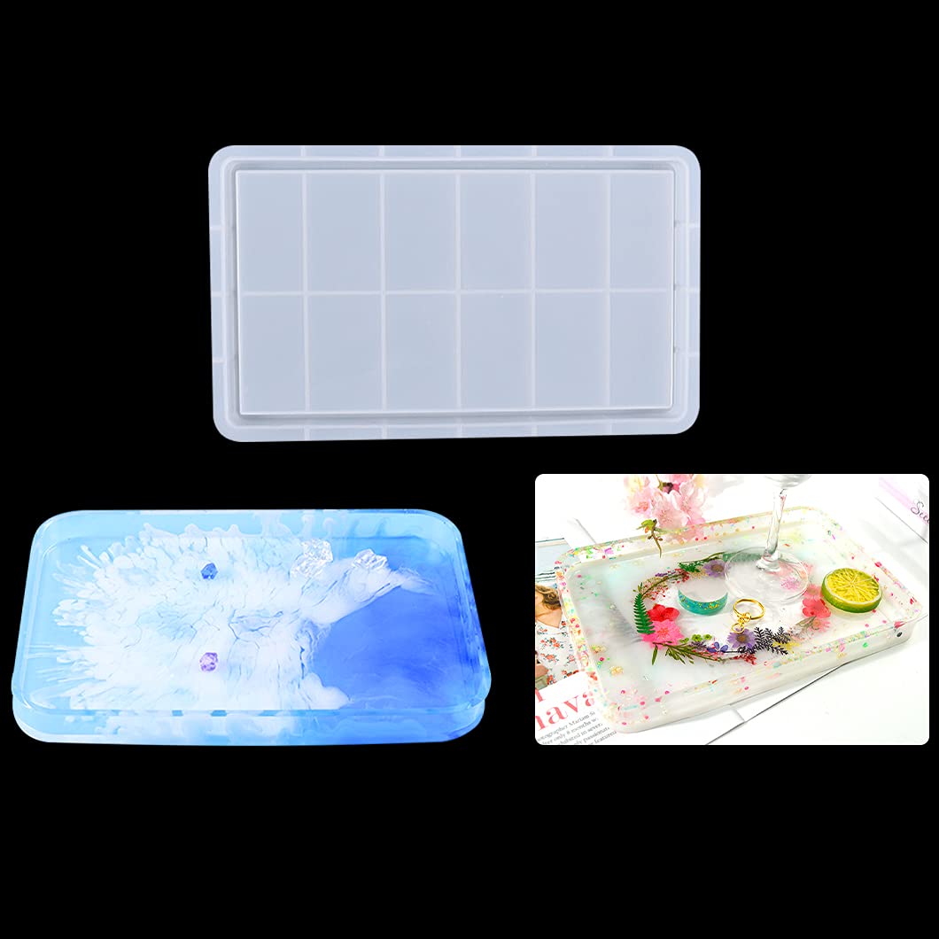 Rolin Roly Silicone Resin Tray Mould, Epoxy Coaster Mould, Small Rectangle Rolling Tray Mold, Dish Casting Mould for DIY Craft, Jewelry Trinket Dish Holders Mold and Home Decoration.