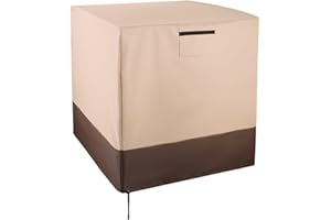 Ailelan Air Conditioner Cover, 36 Inch AC Cover for Outside Unit, Windproof and Waterproof, 600D Universal AC Cover Fits Up to 36 x 36 x 39 Inches, Beige, Square…