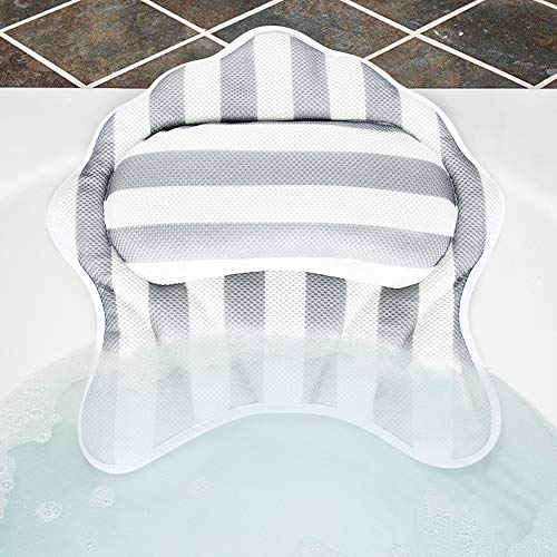 Kranich Bath Pillow with 6 Suction Cups 3D Mesh Spa Bath Pillow Bath Neck Pillow for Tub - Thumbnail 7