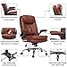 YAMASORO Ergonomic High Back Executive Office Chair, PU Leather Computer Gaming Desk Chair Brown with Flip-Up Arms, Swivel, Capacity 330LBS