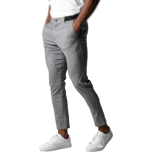 パンツ IM MEN baggy chino slacks charcoal grey Men's Dark Grey Loose Baggy Fit Solid Chino Trousers Non
