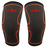UltraComfy-A Pair Knee Compression Sleeves Athletes Powerlifting Crossfit Running Brace Support Knee Pain Relief (Medium)
