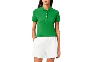 Lacoste Women's Short Sleeve Slim Fit Stretch Pique Polo Shirt