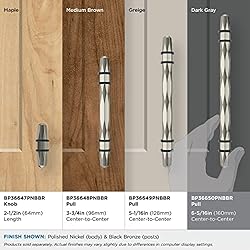 Amerock | Cabinet Pull | Polished Nickel/Black