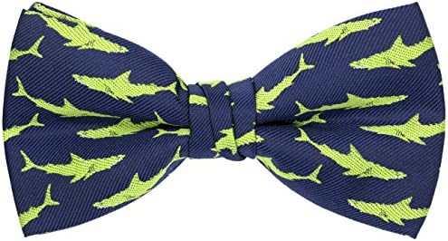 Dinosaur Shark Music Pattern Pre-Tied Bow Tie Adjustable Bowties for Mens & Boys