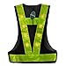 Fuloon 16 LED Light Up Safety Vest with Reflective Vest (Black with Green)