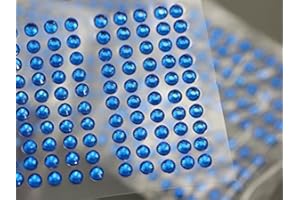 ALLSTARCO 4mm SS16 Blue Self Adhesive Acrylic Rhinestones Plastic Face Gems Stick On Body Jewels for DIY Cards and Invitations Crafts Bling Sticker - 5 Sheets - 500PCS