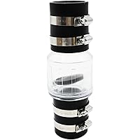 VIKKSAER Silent Check Valve with 4 Stainless Steel Clamps, Sump Pump Check Valve, Silent Sump Pump Check Valve Suitable for 1