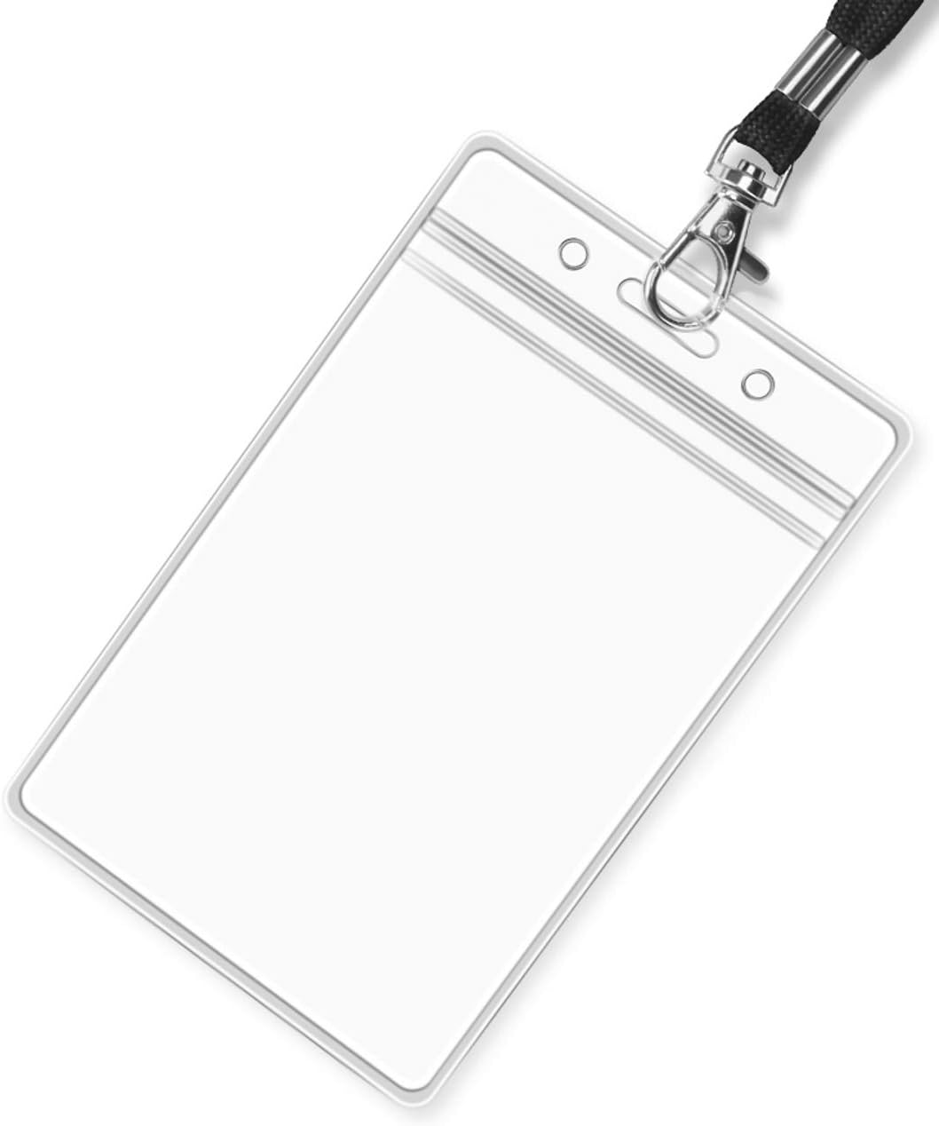 Vertical Name Tag Badge ID Card Holder Heavy Duty Clear Plastic Cover