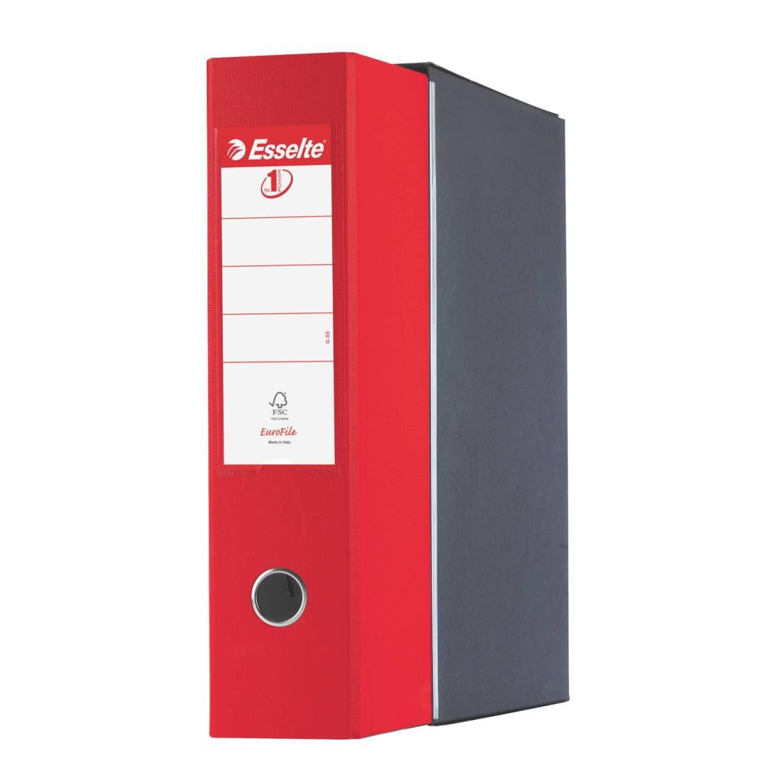 Esselte – RACCOGLITORE EUROFILE with Lever Mechanism Plastic Coated Cardboard,Red Vivid,8 cm — image 1