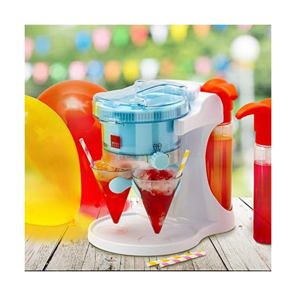 Sensio Home Snow Cone Maker Machine, Crushed Ice, Slushie Cocktail Maker- Kid Friendly Shaved Ice Machine with 2…