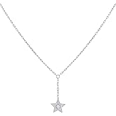 Jewels By Lux Sterling Silver Womens Cubic-Zirconia Star Charm Necklace