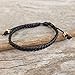 NOVICA Braided Black Leather Men's Bracelet with Bone Beads, 8.5