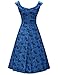 MUXXN Womens 1950s Scoop Neck Off Shoulder Cocktail Dress(L,Color Blue)