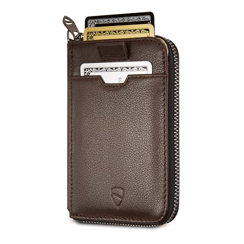 Vaultskin Notting Hill zip wallet with RFID protection (Brown)