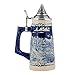 Germany Neuschwanstein Stoneware Raised Relief Decoration Half Liter Beer Stein with Pewter Lid