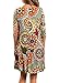 Dearlovers Women 3/4 Sleeve Floral Print Loose A-line Casual Dress Large Size Multicolored-02