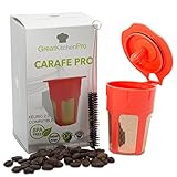 24K Gold Reusable K-Carafe Filter Bundle, Coffee K-Cup for Keurig 2.0, Compatible w/ Carafe 2.0 Coffee Machines, Keurig Filter, Keurig Carafe K Cups, Keurig 2.0 Reusable Coffee Filter + Cleaning Brush