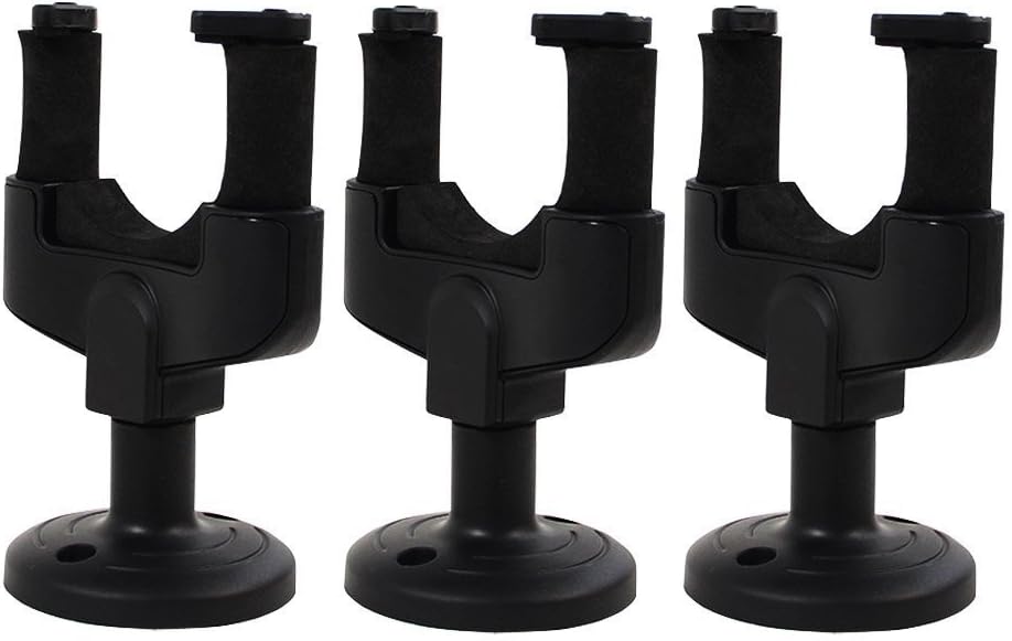 WANDIC Guitar Hanger Hook Holder Wall Mount Display for All Size Guitars Mandolin Banjo Bass(3Pack Black)