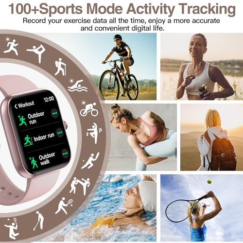 Smart Watch for Men Women with Bluetooth Call,Alexa Built-in Smartwatch,1.83"DIY Dial Fitness Watch with Sleep Heart Rate SpO2 Monitor,100+ Sport Mode,IP68 Waterproof Watch Compatible with Android iOS