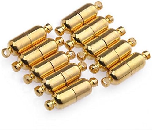 Since 20x6mm Sliver Gold Jewelry Bracelet Necklace Strong Magnetic Clasp DIY Connectors Accessories Making Fittings -10pcs (Gold)