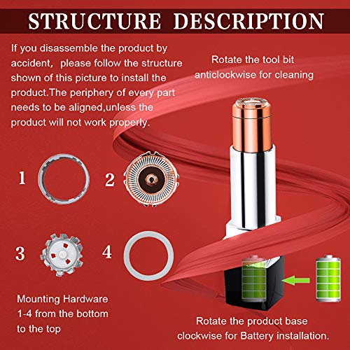 Facial Hair Removal For Women, Painless Professional Facial Hair Remover Electric Shaver For Face Lips Chin Cheeks Arm, Waterproof Razors Epilator Hair Removers For Women(Black)