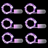 6 pcs/pack 2 Meters 20 Led Lights,Indoor Decoration Lights for Christmas Party, Wedding Dancing, Outdoor Patio,BBQ,Camping,Wall,Bedroom, Window Starry String Lights(Purple)
