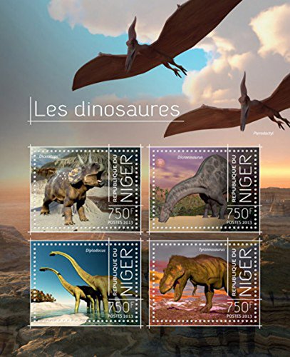 Niger-2013 World of Dinosaurs on Stamps Mint 4 Stamp Sheet 14A-298