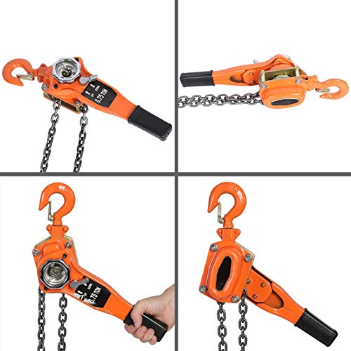Lever Hoist, 0.75t Orange Color Chain Block Hoist Ratchet Hoist Ratchet Lever Pulley Lifting 3meters - Image 6