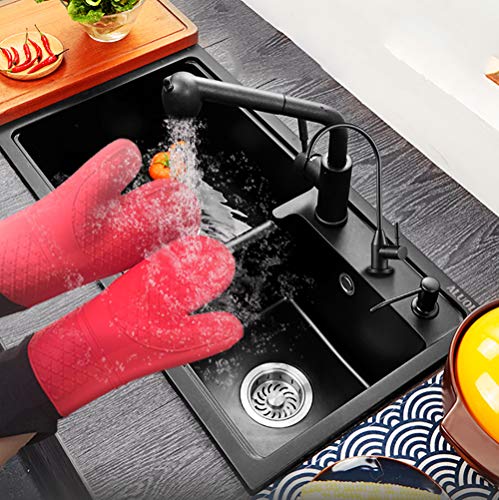 image for HmiL-U Oven Mitts | Pot Holders-1 Pair Extra Long Heat Resistant up to