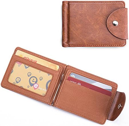 CHAOHUYIFANG Men PU Leather Hasp Wallet Card Holder Purse Short Mini Vintage Men Money Holder Wallet Brown